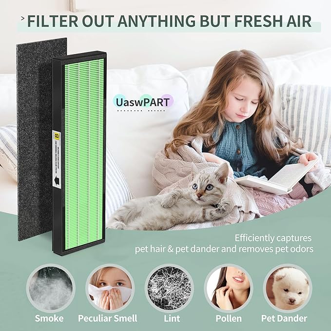 [Upgraded] Uaswpart AC4825 HEPA Filter B Compatible with FLT4825 Filter Replace AC4825 AC4300 CDAP4500 AC4850 AC4900 AC4820 and More, 4x H13 HEPA w/ Carb0n+4x Extra Pre-Filters