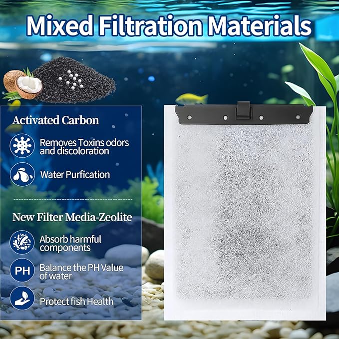 10Pack Large Aquarium Filter Cartridge for Whisper Bio-Bag Power Filters, Replacement Filter Cartridges for Whisper 20i/40i IQ20/30/45/60 PF20/30/40/60 Power Filters