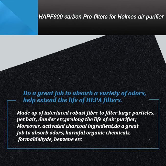 HAPF600 Filter Compatible with Holmes HAPF600D HAP615 HAP625 HAP650 HAP675RC HAP725 HAP750 HAP1625 HAP1650 HAP1725 HAP1750 HAPF600 B 106773 HEPA Replacement Filter- 2 Packs