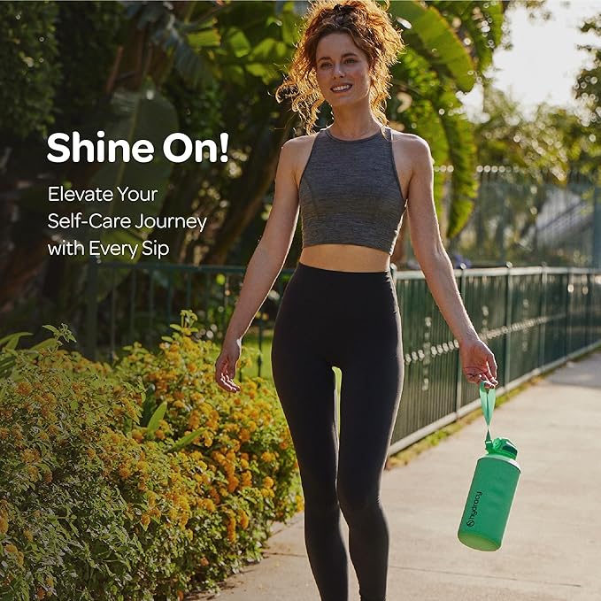 Hydracy Water Bottle with Time Marker -Large BPA Free Water Bottle & No Sweat Sleeve -Leak Proof Gym Bottle with Fruit Infuser Strainer & Times to Drink -Ideal for Fitness Sports & Outdoors