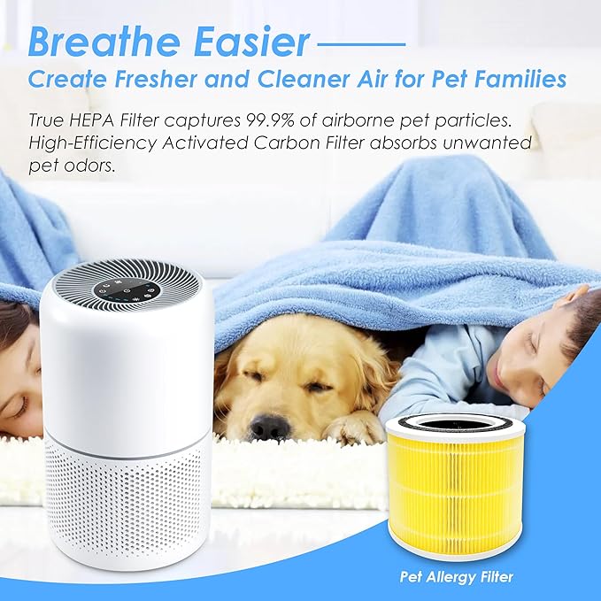 Flintar Core 300 Pet Allergy Replacement Filters, Made in TAIWAN, Compatible with LEVOIT Core 300, Core 300S VortexAir Air Purifier, H13 Grade True HEPA Filter Replacement, Core 300-RF-PA, 2-Pack