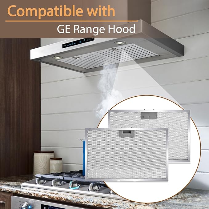 2 PCS WB02X11012 Grease Filter 17.44 x 11.6 x 0.35 inches Compatible with GE Range Hood