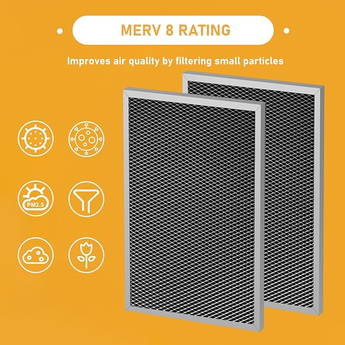 5695 Washable Dehumidifier Filter Replacement MERV 8 Compatible with Whole-House Dehumidifiers Models 1820 & E070 Series, Size: 8 x 11.7 x1, 2 Pack