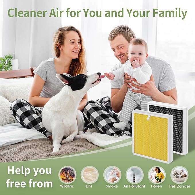 [Pet Version]-G3 H13 HEPA Replacement Filter Compatible with AMEIFU G3 Air Puri-fier (Sferf-30) and VEWIOR A3 Air Puri-fier, G3 H13 HEPA Filter with 3-IN-1 High-Efficiency Filtration, 2-Pack