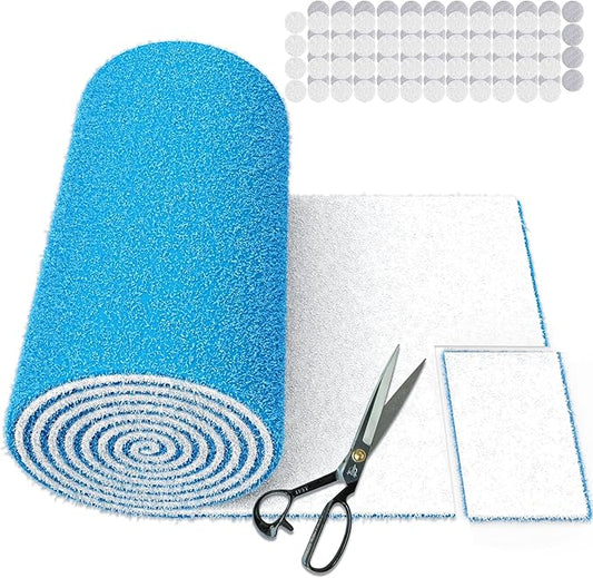 UBeesize Air Vent Filters, 120" x 12" Cut to Size Air Filter Material (50+ Filters), MERV 8 Triple Vent Filter Kit for Home Floor, Grilles, Ceiling, HVAC Furnace Vents, With 48PCs Adhesive Hook Tape