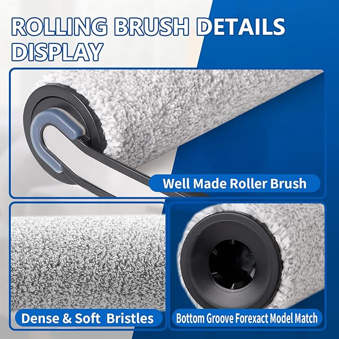 Roller Brush and Filters Replacement Compatible with Tineco iFLOOR 5 Breeze Cordless Vacuum Cleaner,Replacement Parts Include 2 Brush Rollers, 4 Vac Filters