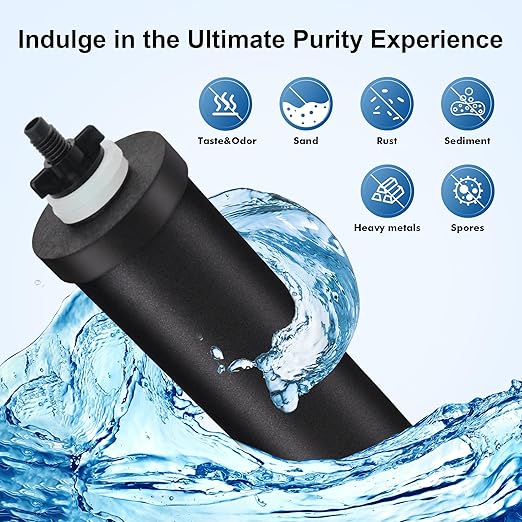 IceJoy Carbon Rods (2 PACK) for Gravity Water Filtration System - Replacement for Berkey® BB9-2® Black Filters, Berkey® Gravity Water Filter System and Other Filter System NSF/ANSI 42 Certification