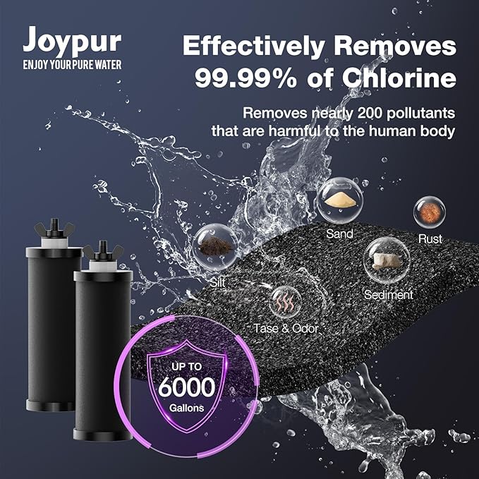 Black Purification Elements,Replacement Filters for ProOne® and Berkey® Filters,ProOne® Big+ or Berkey® Big Countertop Gravity Water Filter System and Purewell System (4 Pack)