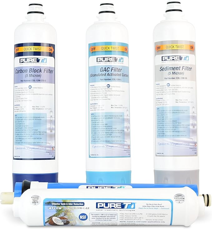 PureT Filter Set for EZ Slim Reverse Osmosis System (EZ-Slim-SET5)