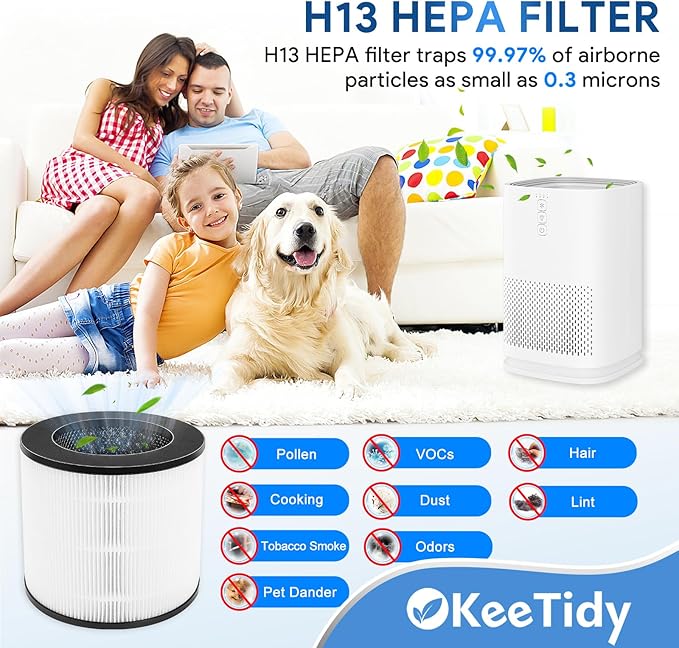 True HEPA Replacement Filters for MA Air Purifier 14/14W/14B models, H13 True HEPA and Activated Carbon Filters, 3 in 1 Pre-Filters, 2 Pack