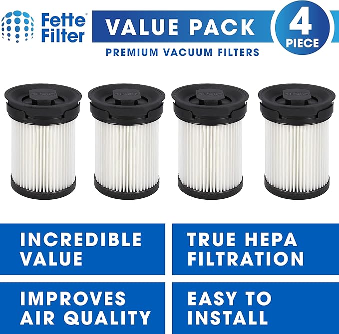 Fette Filter - Fine Dust Vacuum Filter Compatible with Miele TriFlex HX1 FSF Cordless Stick Vacuum Cleaners Series - Pack of 4