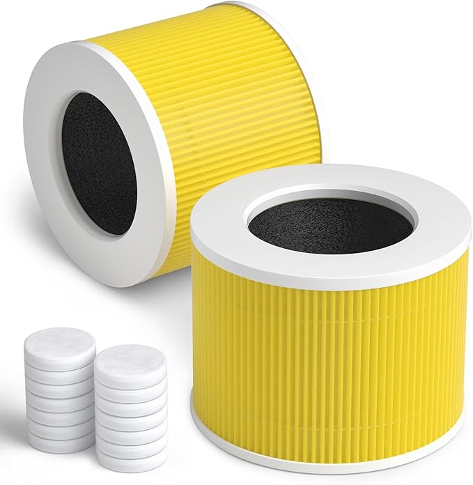 Core Mini Pet Care Replacement Filter Compatible with LEVOIT Core Mini P Air Purifier, 3-in-1 High-Efficiency H13 Activated Carbon Filter, Replace Part #Core Mini-RF, 2 Filter & 14 Fragrance Sponge