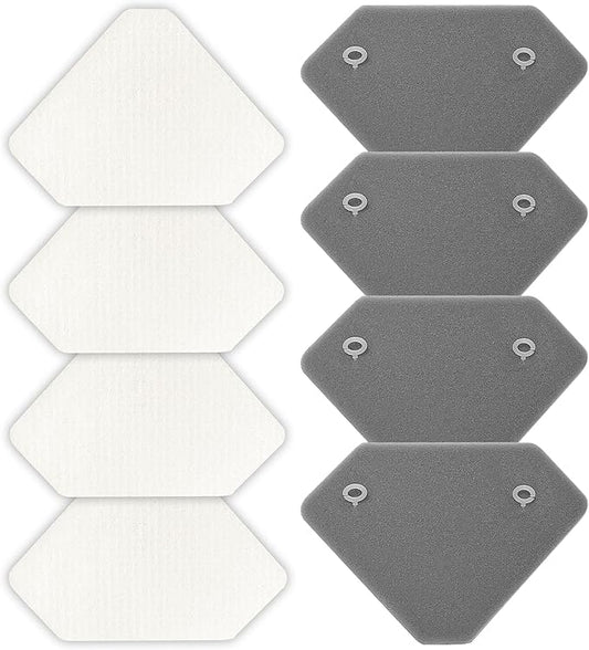4 Pack BU3523 BU3120 Pre-Motor Foam Felt Filter Kits compatible with Shark BU3120 Clean Lightweight Cordless Cleaner, Shark BU3523 Clean Empty Cordless Stick Vacuum, Auto Empty System, XFBU3000