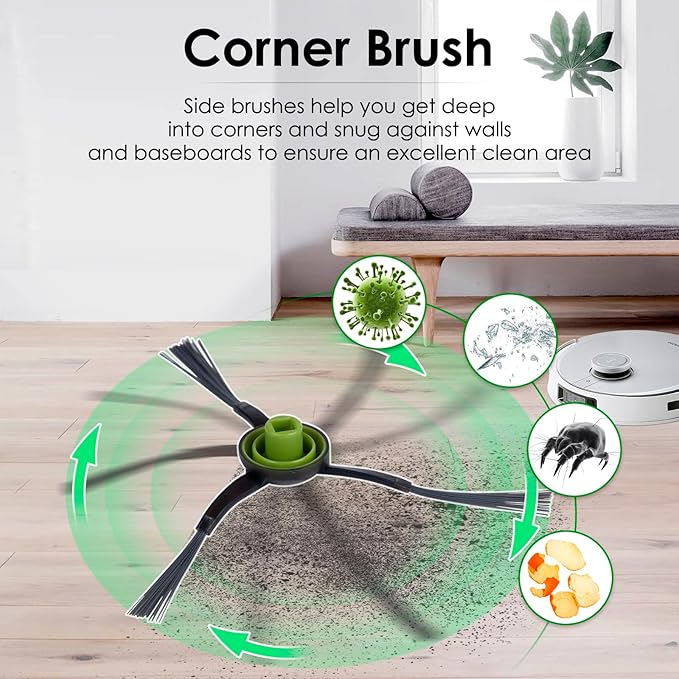 (15 Pack) X1 Omni Replacement Parts for ECOVACS DEEBOT DEEBOT X1 Omni X1 PRO Omni X1 Omni T10 Omni Robot Vacuum Accessories, 1 Roller Brush, 3 HEPA Filters, 3 Dust Bags, 4 Side Brushes, 4 Mop Pads