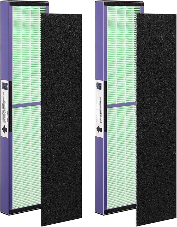 FLT4850PT HEPA Filter B Replacement with Pet Pure Treatment for Germ Guardian C4900 AC4825 AC4850PT CDAP4500 AC4300 and More with 8 Activated Carbon Pre-Filters