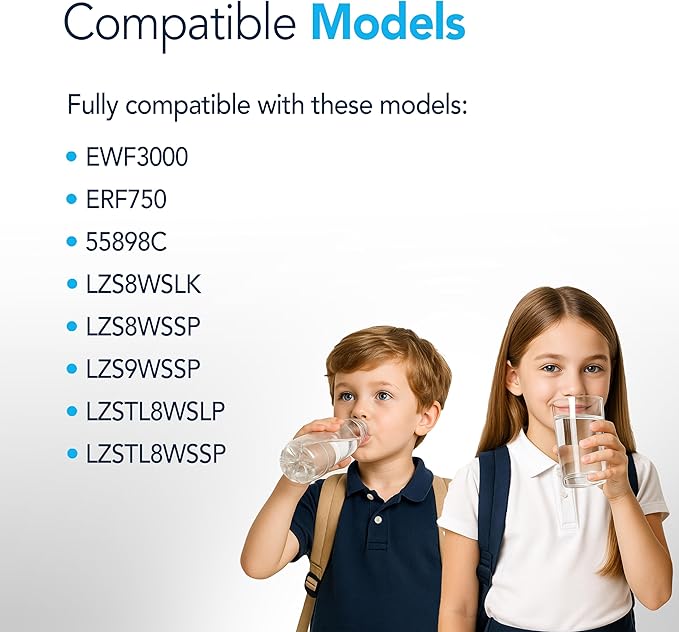 51300C Replacement Water Filter For Premium Filtration – Compatible with Elkay 51300C, 55898C, ERF750, EWF3000 – No Chip, Extended Service Life (1, 12")