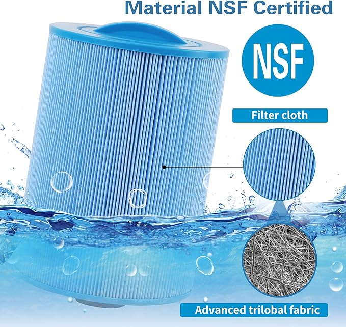 PWW50P3-M Spa Filter, Replaces Unicel 6CH-940RA，Filbur FC-0359M, 817-0050, 25252, 03FIL1400, PWW50P3-M(1 1/2" Coarse Thread),45 sq.ft Screw in Hot Tub Filter,L x OD:7 5/8"x 6" 2 Pack