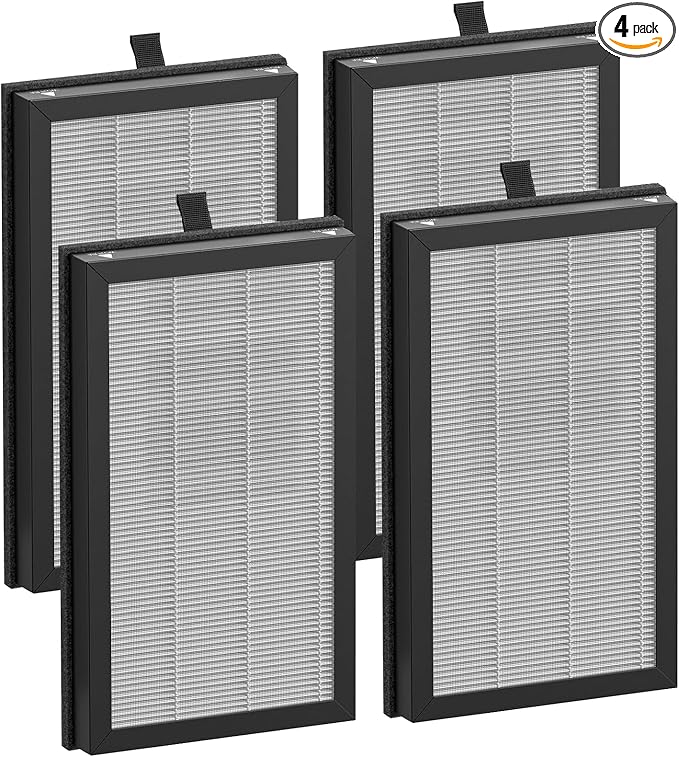 for Priestley PM1240B Air Purifier Replacement Filter P1240, H13 True HEPA Replacement Filter, 3 Stage Filtration, Pack of 4(4)