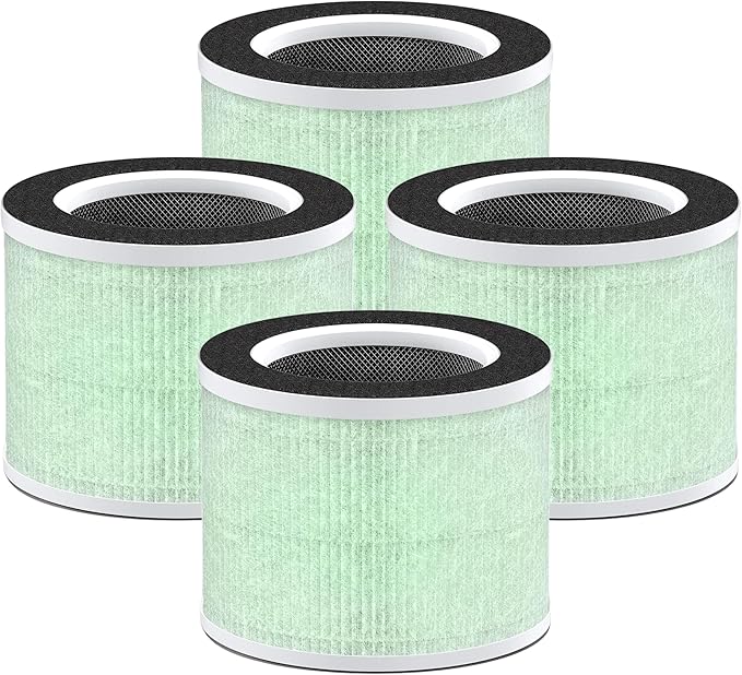 Nispira RP-AP088-F1 RP-AP088 Replacement Filter for RENPHO Air purifier RP-AP088W RP-AP088-F2 H13 4-in-1 HEPA Activated Carbon, 4 Packs