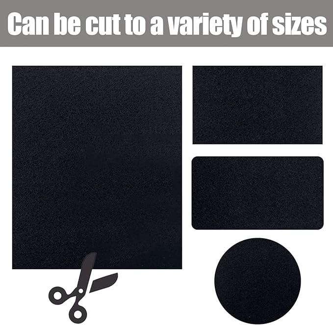 Carbon Fabric Filter - 16" x 48" x 0.2" (2 Pack) Activated Charcoal Hepa AC Vent Filter Replacement