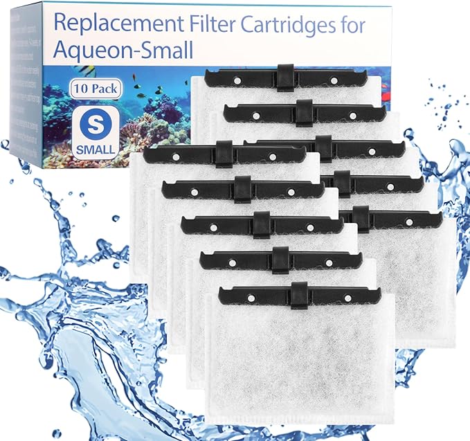 10 Packs Small Aquarium Filters Cartridges for Aqueon QuietFlow E Internal Power Filter Size 10 and 1/2.5/5 Gallon Mini-Bow Aquarium Filters