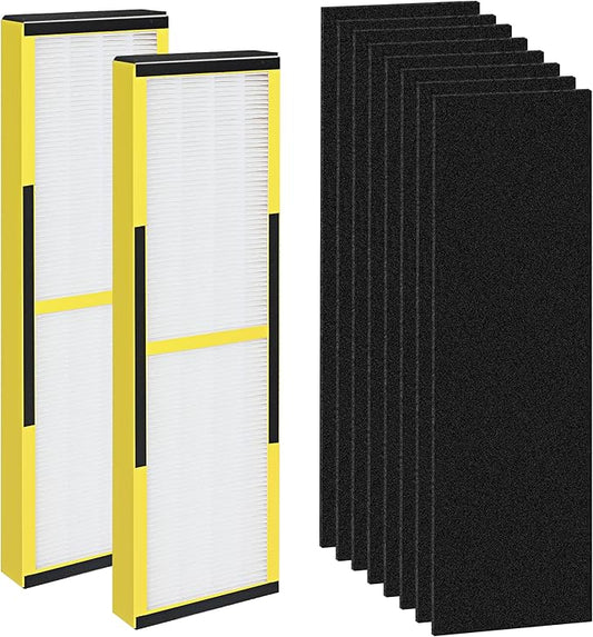 2 Pack FLT4825 True Filter B Replacement with 8 Pre-Filters Compatible with Guardian Air Purifier AC4825 AC4300 AC4800 AC4900 AC4850,H13 Filter