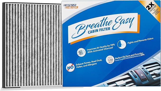 Spearhead Odor Defense Breathe Easy Cabin Filter | Fits Genesis G70 G80 G90 GV70 GV80, Hyundai Equus Genesis, Kia K900 Stinger Telluride | Up to 25% Longer Lasting w/Activated Carbon (BE-735)