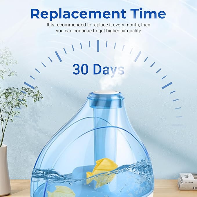 12 Pack Universal Humidifier Cleaner Fish Compatible with Almost All Humidifiers and Fish Tanks, Equipped with Silver Ion Filter Balls, Prevents Hard Water Build-Up, Reduces Scale, Yellow