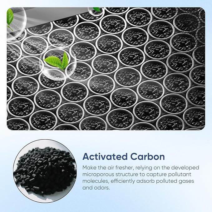 Tesla Model 3 Model Y Cabin Air Filter, 2 Pack H13 HEPA Filter with Premium Activated Carbon, 4-Stage Filtrtion Structure (2016-2025)