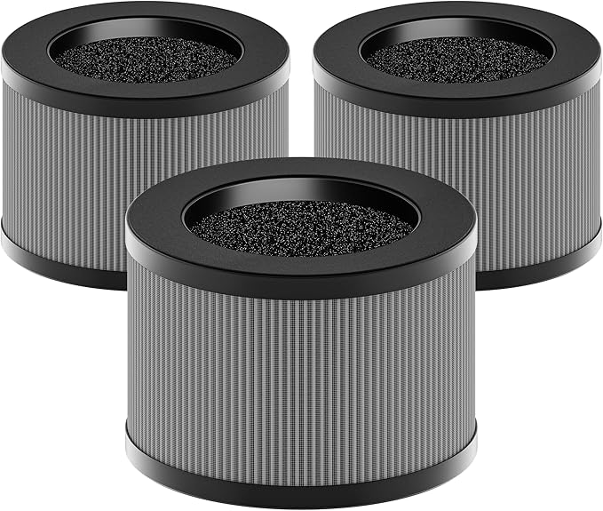 MK01 & MK06 True HEPA Filter Replacement for MK01 MK06, TZ-K1 and DH-JH01 Air Purifier, Smoke Remover Version, Grey, 3 Pack