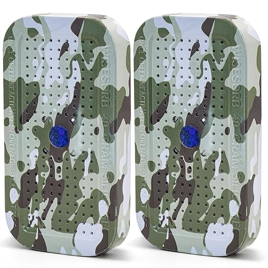 2 Packs Gun Safe Dehumidifier 40 Gram Reusable Indicating Silica Gel Desiccant Canister- Camouflage Rechargeable Humidity Moisture Absorbs for Car Closet Cabinet Storage Box