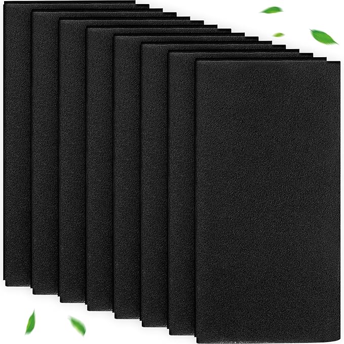 8 Pcs Activated Carbon Filter Cut-to-fit Carbon Filter Sheet for Air Charcoal Filters 16 x 48" Air Filters Replacement VOC Parts Accessories