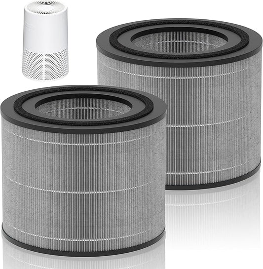 AC2224A Replacement Filter Compatible with Amazon Basics AC2224A Air Purifier, 3-in-1 Filtration System H13 True HEPA Filter with Activated Carbon, #2224RF 2Pack