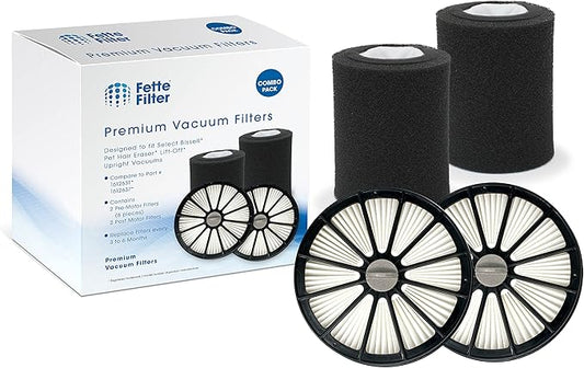 Fette Filter - Pet Hair Eraser Lift-Off Compatible with Bissell 20871 & 2087. Compare to Part # 1612637 & 1612631. (Pack of 2)
