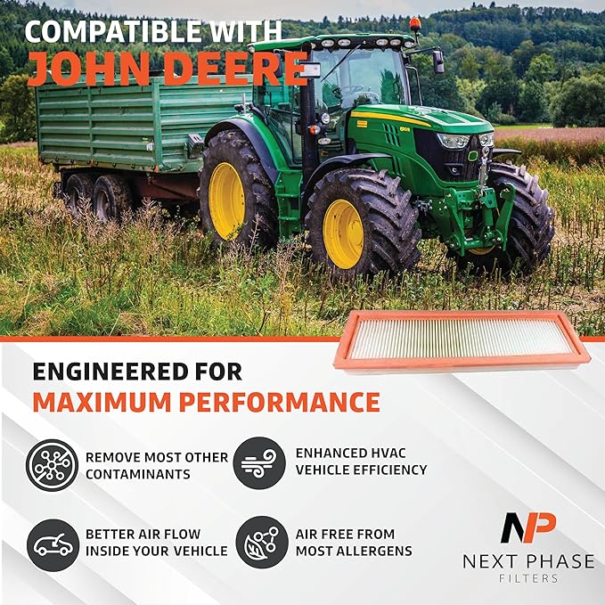 Cabin Filter 1 Pack - Forwarders, Loaders & Tractors - Cabin Air Filter for Efficient Recirculation Air Mode - Replaces O.E. RE195491; Baldwin PA5768; Wix WP10160 *See NP10160-CASE-6 for BULK*