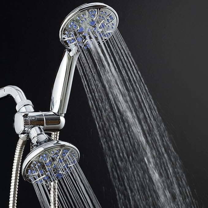 AquaDance 5525 Antimicrobial 30-Setting Shower Combo, Soft Purple, 4"