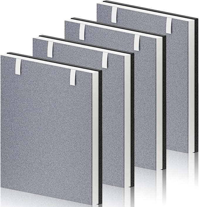 4 Pack Vital 100 Replacement Filter for LEVOIT Vital 100 Air Purifier, H13 True HEPA and High-Efficiency Activated Carbon Filter, Part Number Vital 100-RF