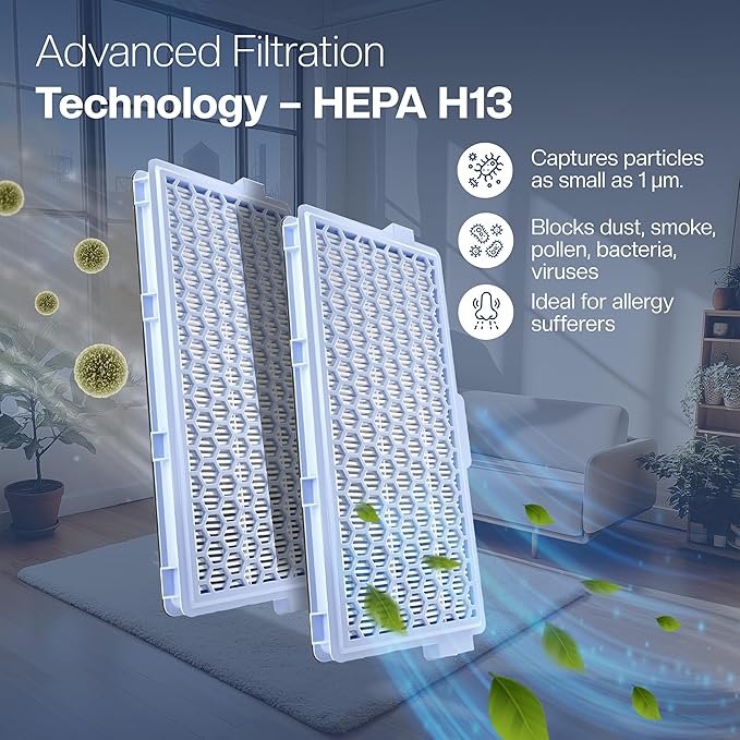 3 Filter for Miele Vacuum Cleaner [Compact C1 & C2, Complete C2 & C3, S8340, S4000–S8999] [Replaces SF-HA 50] – 3x HEPA & 3x Motor Filter – Not Compatible with Classic C1 or Complete C1 Series