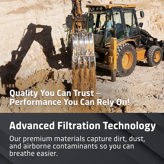 Cabin Filter - Pack of 1 - Compatible with Caterpillar Loaders - Cabin Air Filter Replacement - Replaces O.E. 3036658; Baldwin PA5738; Wix WP10211 - Climate Control System Accessories - 1 Set