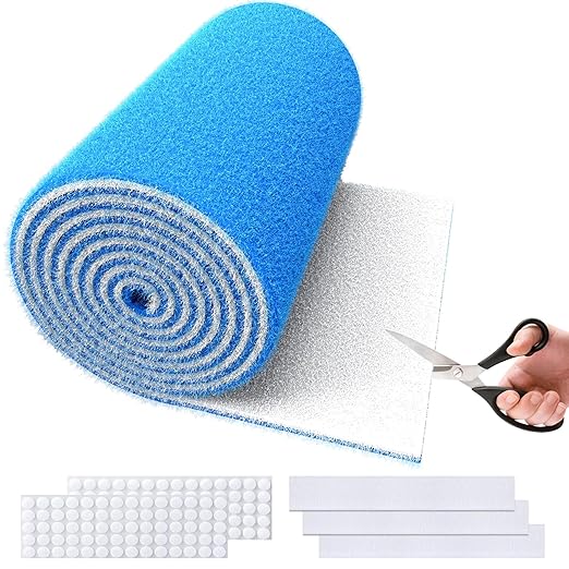 MERV 8 Air Vent Filters, 16" x 120"Cut to Fit Air Filter Material (80+ Filters),Electrostatic Triple Vent Filter for Floor, Ceiling, HVAC Furnace Vents, Includes 48 Adhesive Hook Tape