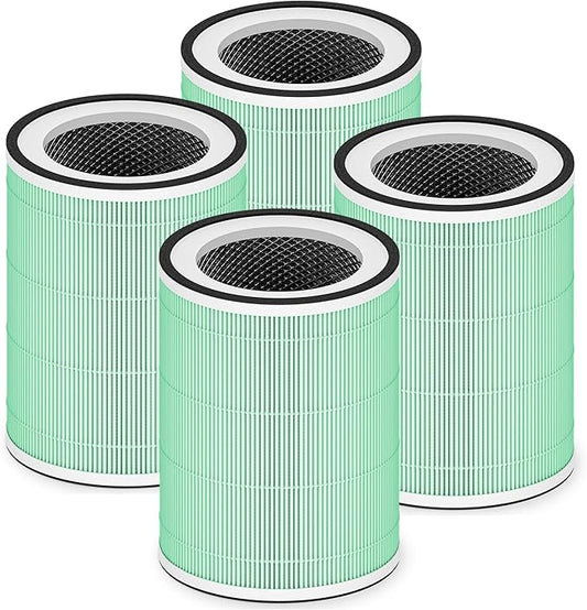 4 Pack Kilo True HEPA Pet Care Filter Replacement Compatible with Afloia Kilo, KILOPLUS, KILOPRO, MIRO, MIRO PRO and MORENTO MR-Kilo, Kalo Air Purifier, 360° 3-Stage Filtration, Green