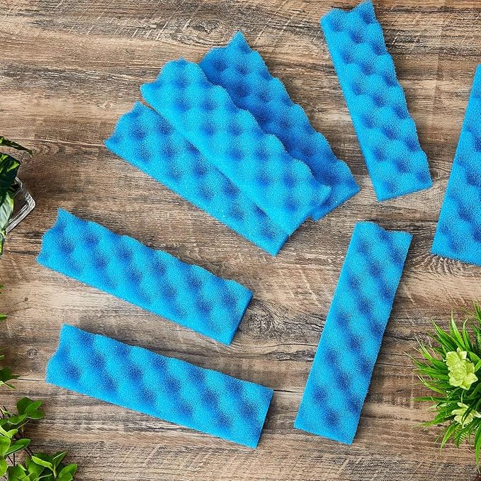Maxcheck 10 Pcs Bio Sponge Foam Compatible with 406/407 Foam Filters Media Replacement Sponges for Aquarium Filters Fish Tank Accessories, Blue