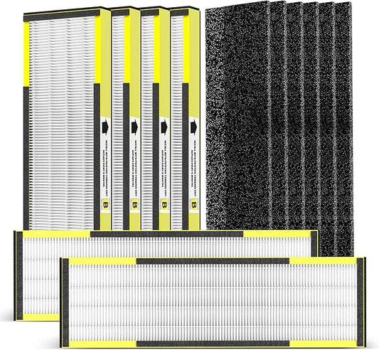 AC4825 HEPA Filter B Replacement Compatible with Germ-Guardian Air Purifier Filter B, for 22" Air Pu-rifier Models AC4825E AC4825 AC4300 AC4900CA AP2200CA, 6 HEPA and 6 Pre-Filter