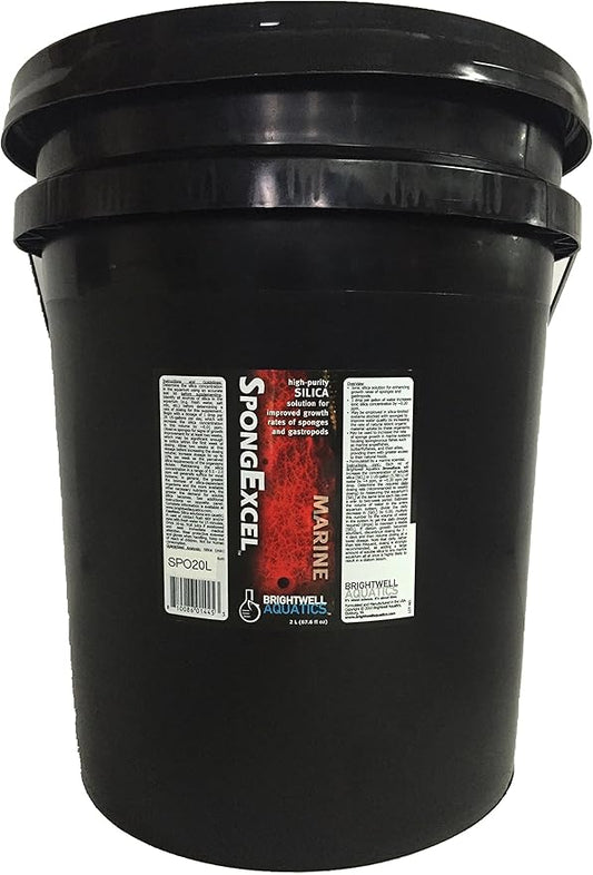 Brightwell Aquatics SpongExcel – Ionic Silica Solution for Marine Sponge & Gastropod Growth in Marine Aquariums, Boosts Water Quality, 20 L