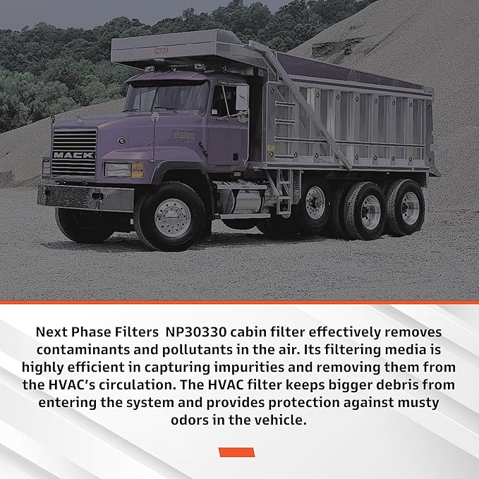 Cabin Filter - Compatible with CH, CV, CX & CL Mack Trucks - Cabin Air Filter Replacement - Replaces O.E. 82745222; Baldwin PA30330, Luberfiner CAF24037, Wix WP10433