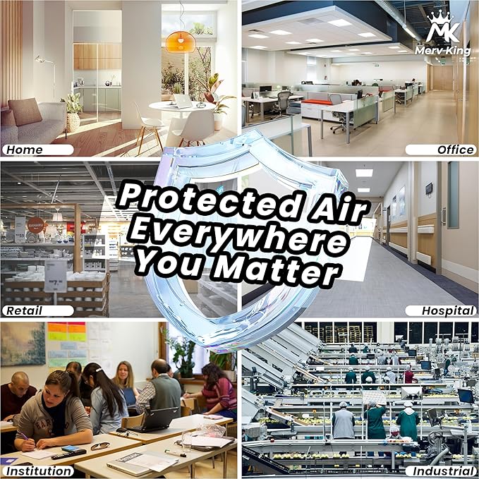 MervKing 20x20x4 Air Filter Actual Size: 19.88" x 19.88" x 4.31" MERV 8 MPR 600-700 | MADE IN USA | 1-Pack | Pleated HVAC AC Furnace Replacement