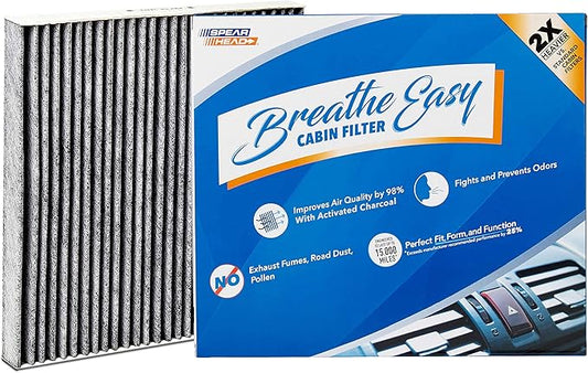 Spearhead Odor Defense Breathe Easy AC & Heater Cabin Filter | Fits Various 2003-25 Acura/Honda Like OEM | Up to 25% Longer Lasting w/Activated Carbon (BE-134)