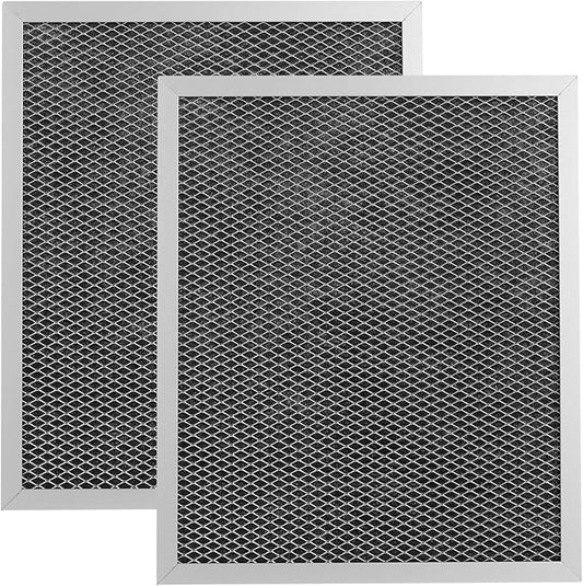 2 Pack Replacement Air Filter For 41F, 97007696, 97005687 Broan Nutone Range Hood Grease Mesh Charcoal Carbon Combo - Filter Size 8.75 x 10.5 x .44 Inches