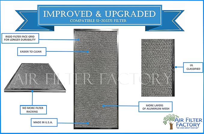 Air Filter Factory Aluminum Filter 203371, 136388 Replacement For Honeywell F50A, F50E HVAC Furnace EAC Aluminum Mesh Pre-Filters 12-3/8" x 15-3/4" x 3/8" 2-Pack