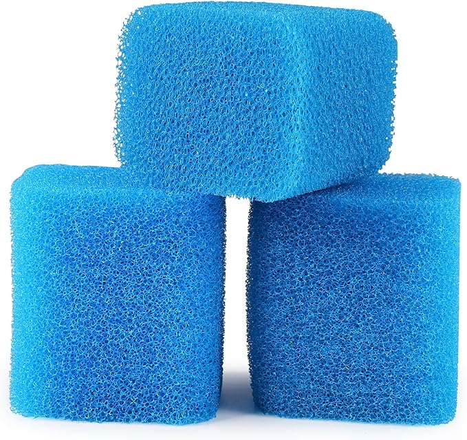 Replacement Filter Sponge for Aquariums (3 Pack), Washable and Reusable Biological Filter Sponge Media for Fish Tanks